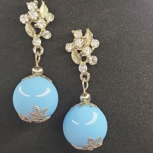 Stunning Blue and Silver Drop Earrings